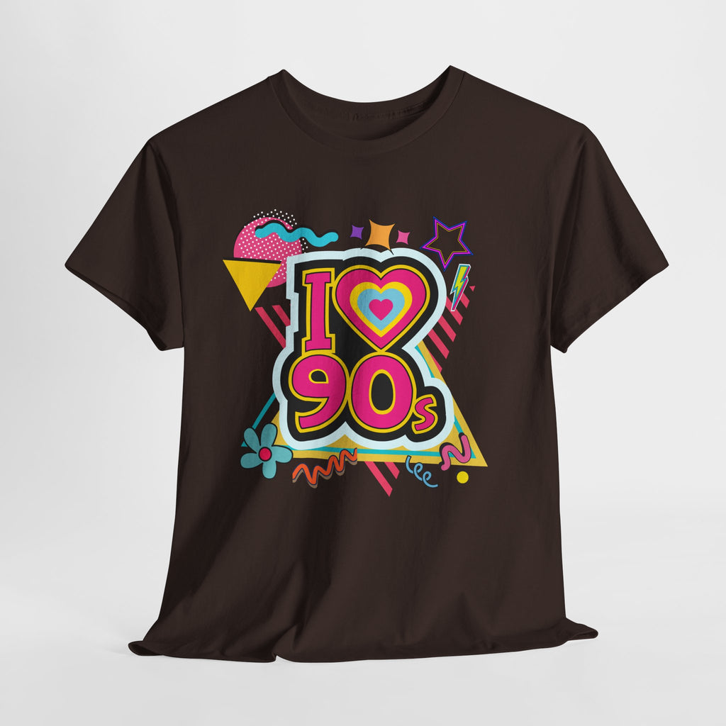I Love 90s Retro Graphic Tee — Colorful 90s Nostalgia Shirt