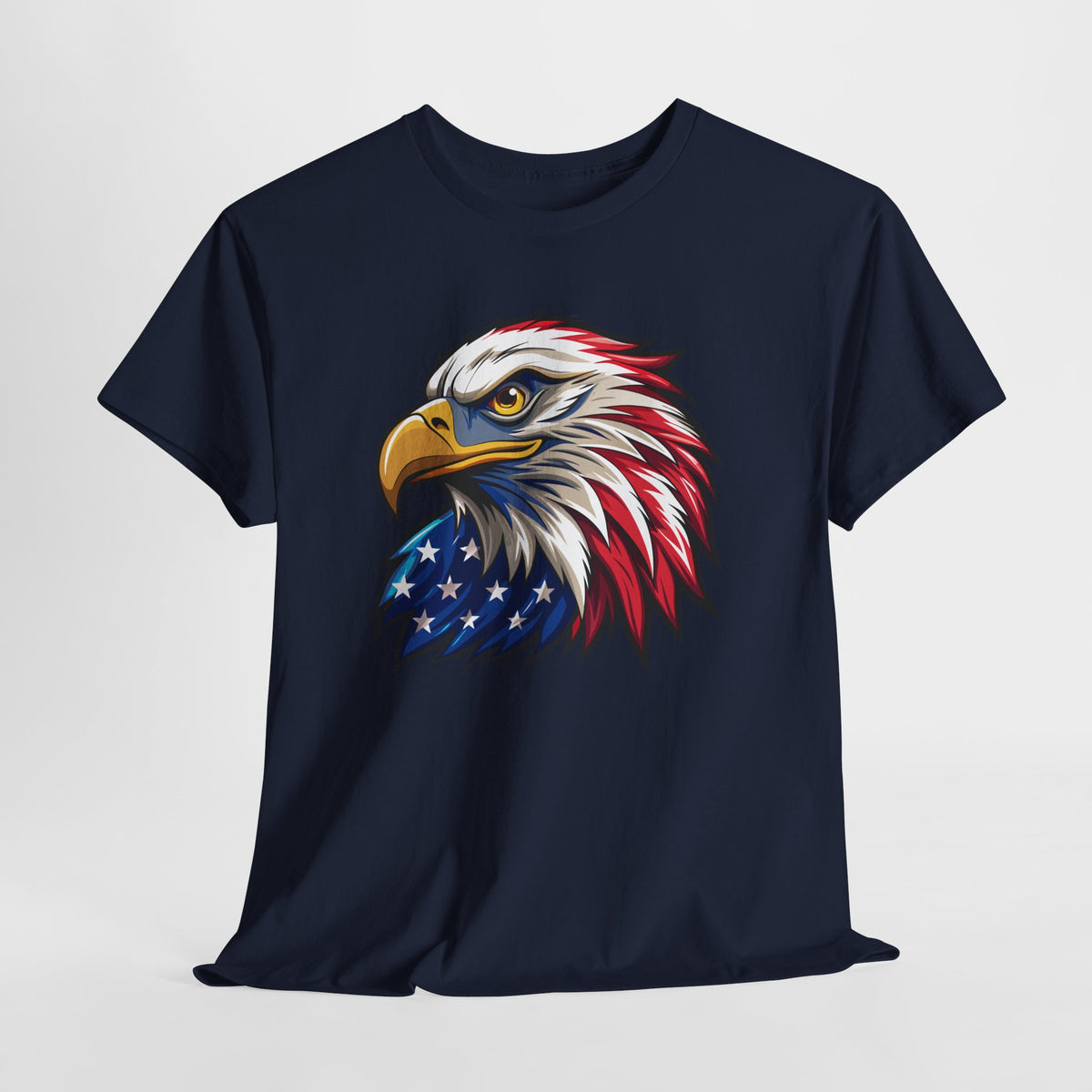 Eagle Head American Flag T-Shirt — Patriotic Bald Eagle Tee for 4th of July