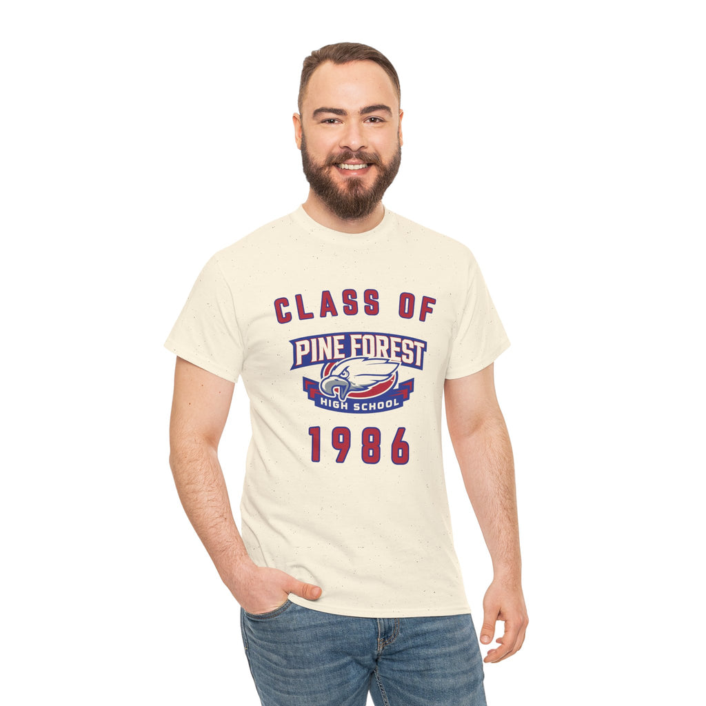 Class of 1986 Pine Forest High School Reunion T-Shirt — 40 Years Alumni Tee
