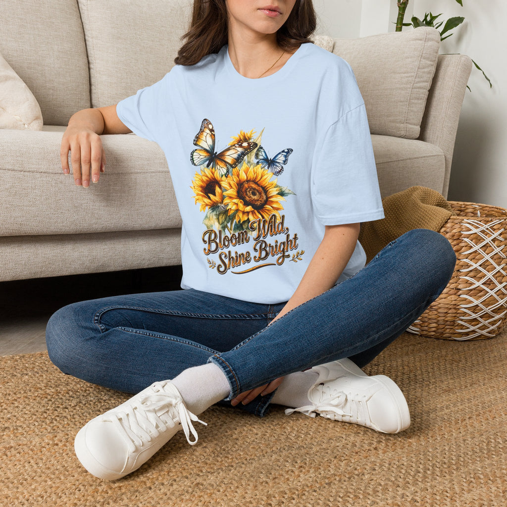 Sunflower & Butterflies T-Shirt — "Bloom Wild, Shine Bright" T-shirt
