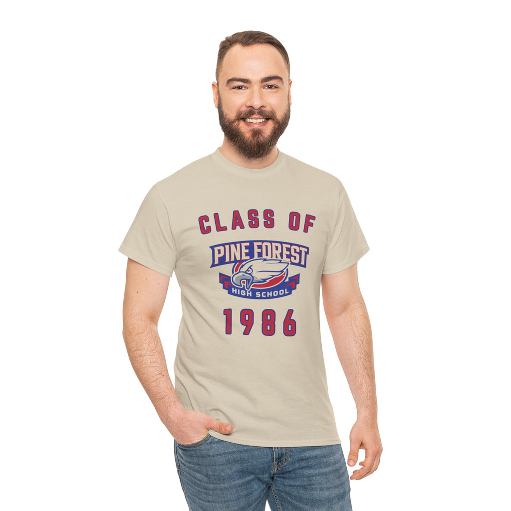 Class of 1986 Pine Forest High School Reunion T-Shirt — 40 Years Alumni Tee