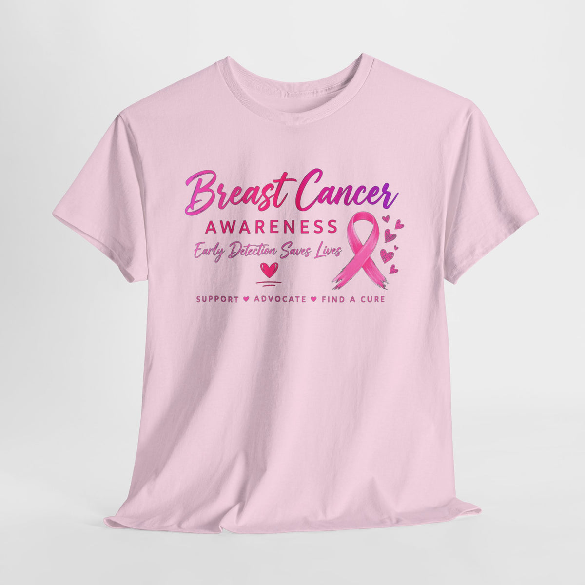 Breast Cancer Awareness T-Shirt — "Early Detection Saves Lives" Pink Ribbon Tee