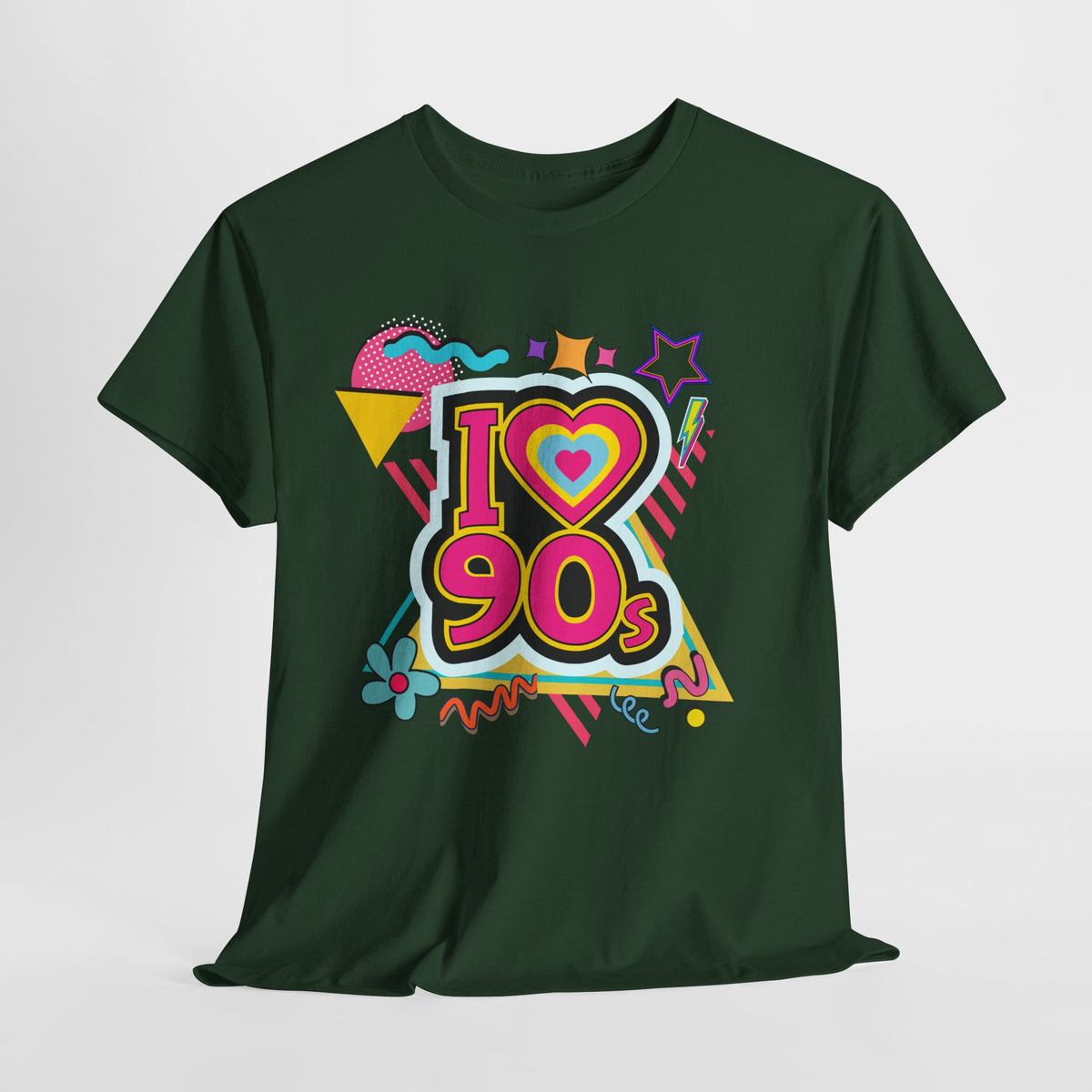 I Love 90s Retro Graphic Tee — Colorful 90s Nostalgia Shirt