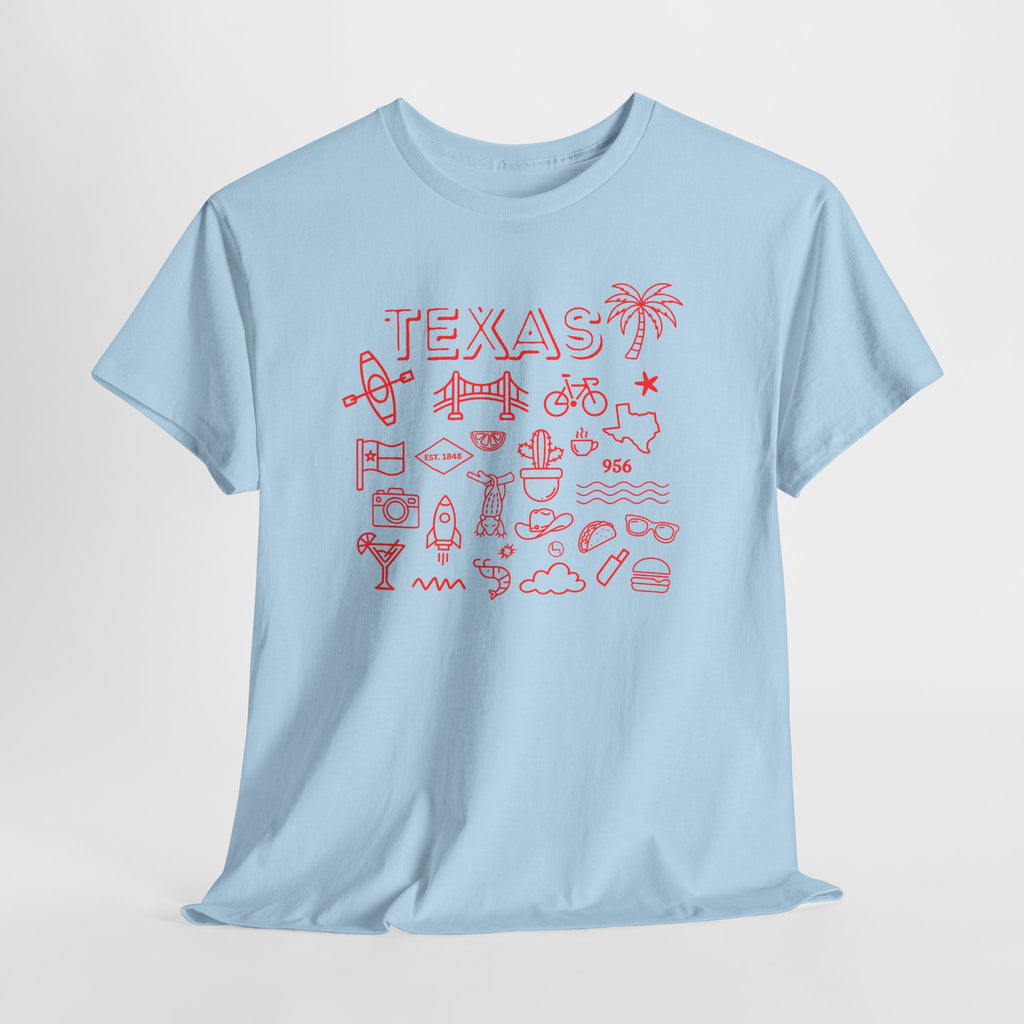 Texas Vintage Graphic T-Shirt – Retro Lone Star State Icons, Summer Travel & Adventure Tee