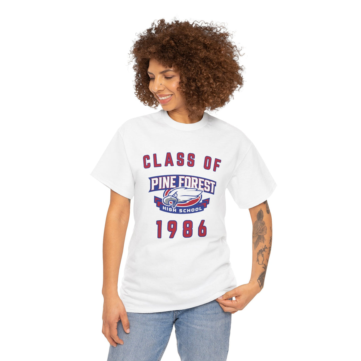 Class of 1986 Pine Forest High School Reunion T-Shirt — 40 Years Alumni Tee