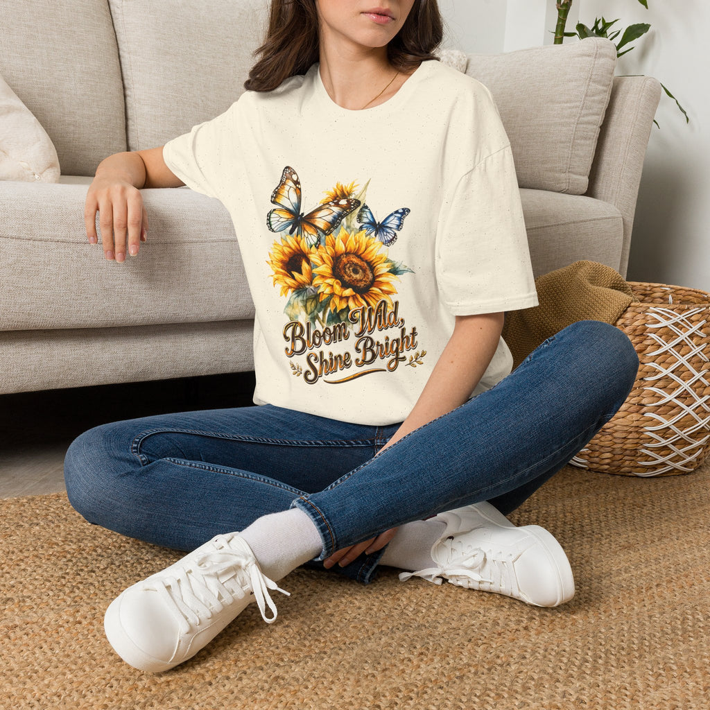Sunflower & Butterflies T-Shirt — "Bloom Wild, Shine Bright" T-shirt