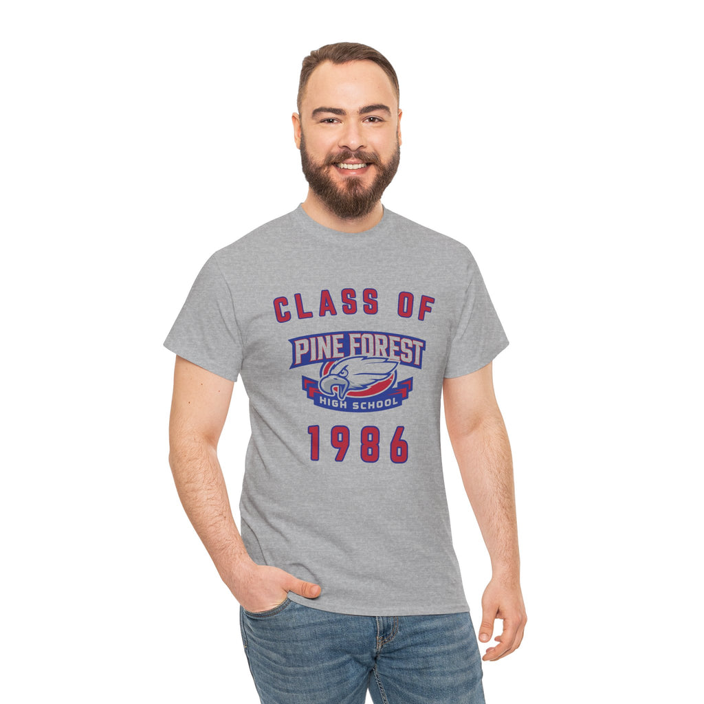 Class of 1986 Pine Forest High School Reunion T-Shirt — 40 Years Alumni Tee
