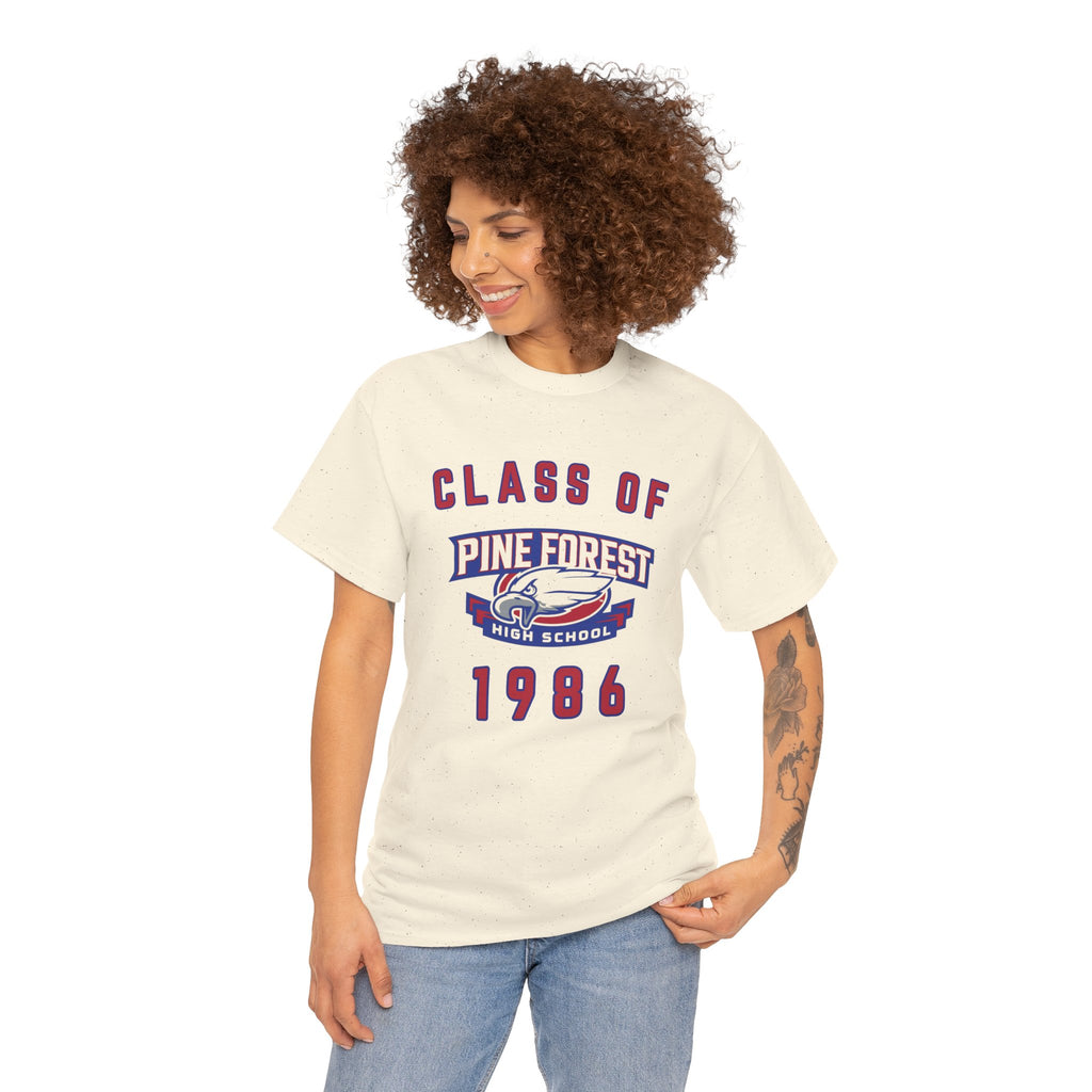 Class of 1986 Pine Forest High School Reunion T-Shirt — 40 Years Alumni Tee