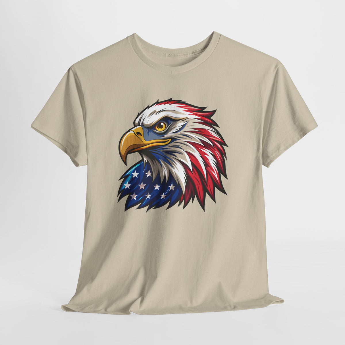 Eagle Head American Flag T-Shirt — Patriotic Bald Eagle Tee for 4th of July