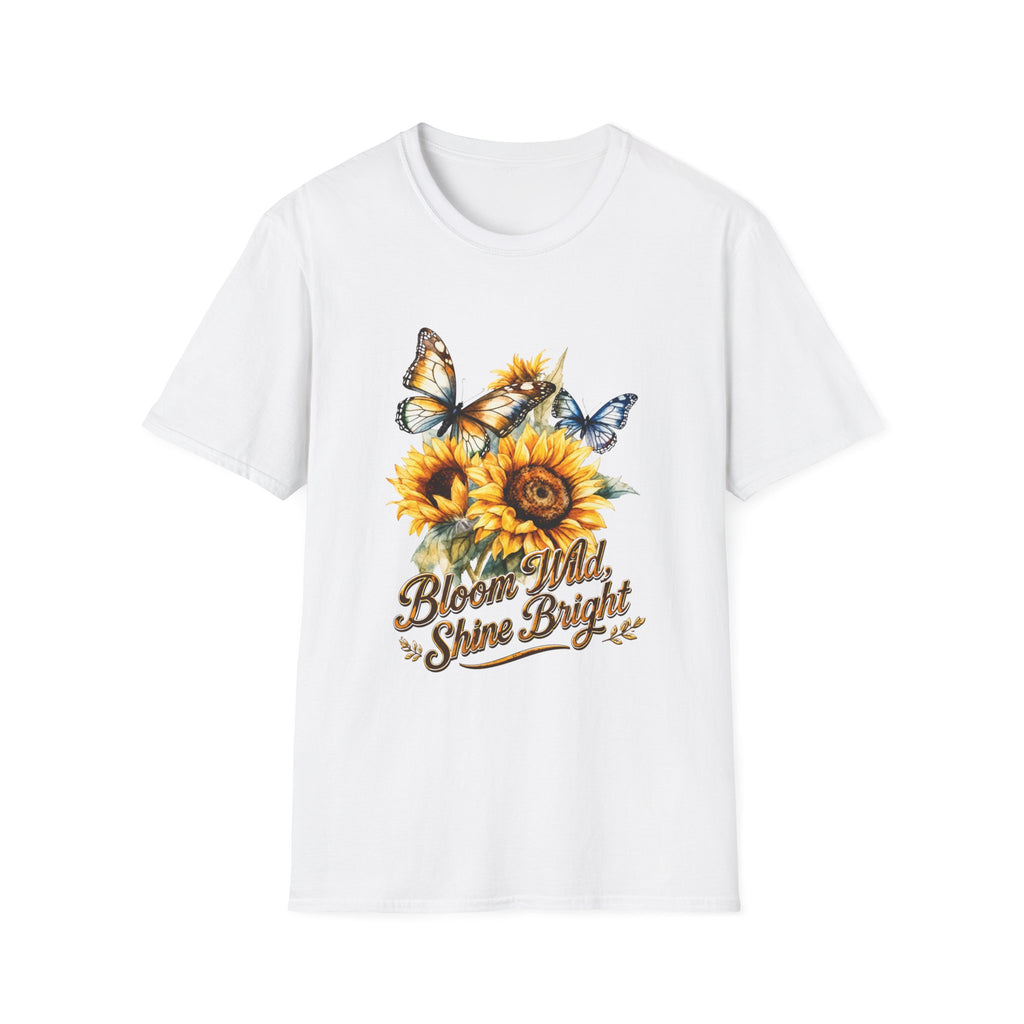 Sunflower & Butterflies T-Shirt — "Bloom Wild, Shine Bright" T-shirt