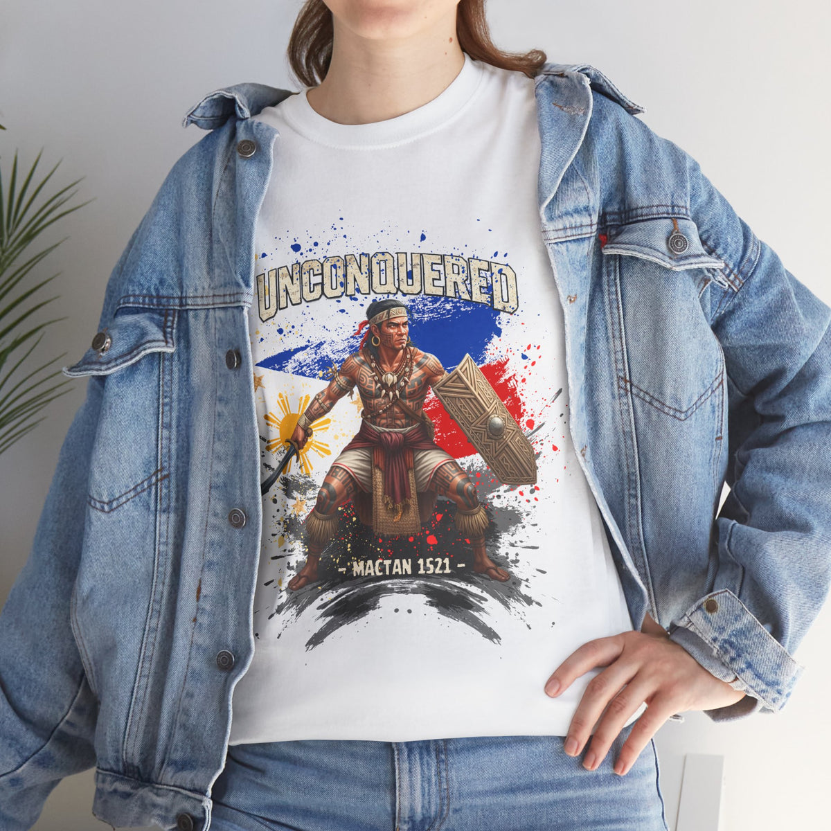 'Unconquered' Lapu-Lapu Filipino Warrior White Tee