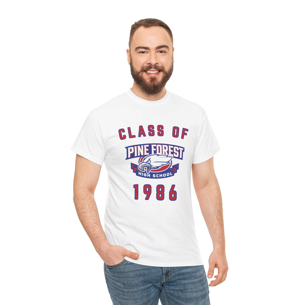 Class of 1986 Pine Forest High School Reunion T-Shirt — 40 Years Alumni Tee