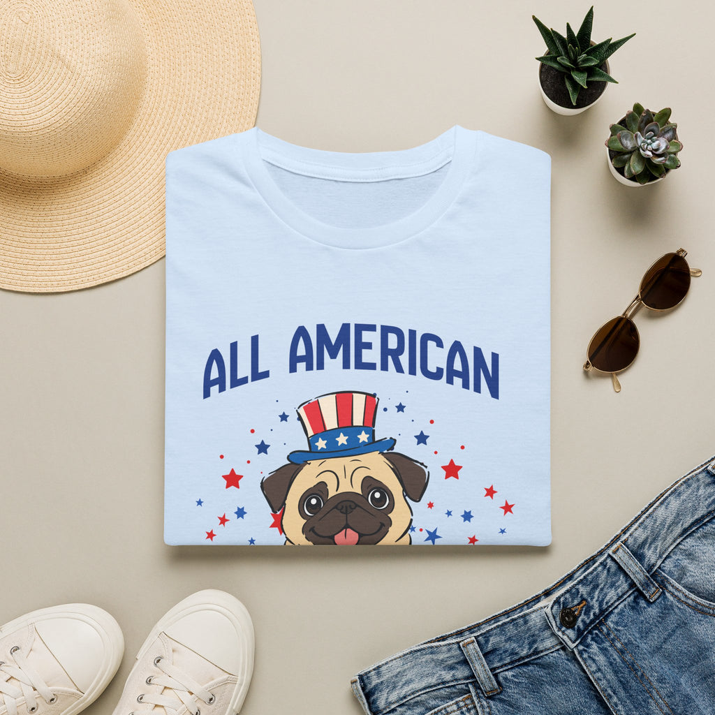 All American Pug T-Shirt — "All American Good Boy" Patriotic Dog Tee