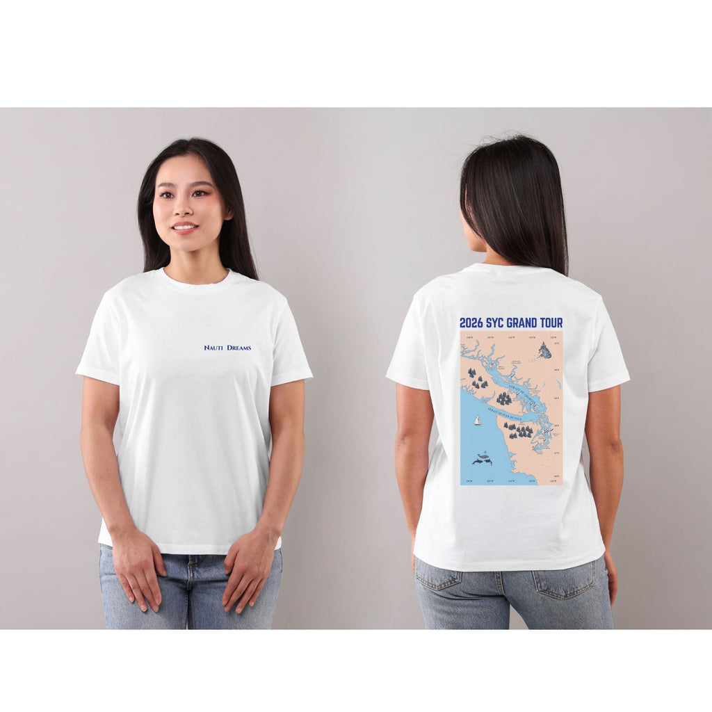 2026 SYC Grand Tour Map Tee — Coastal Graphic T-Shirt