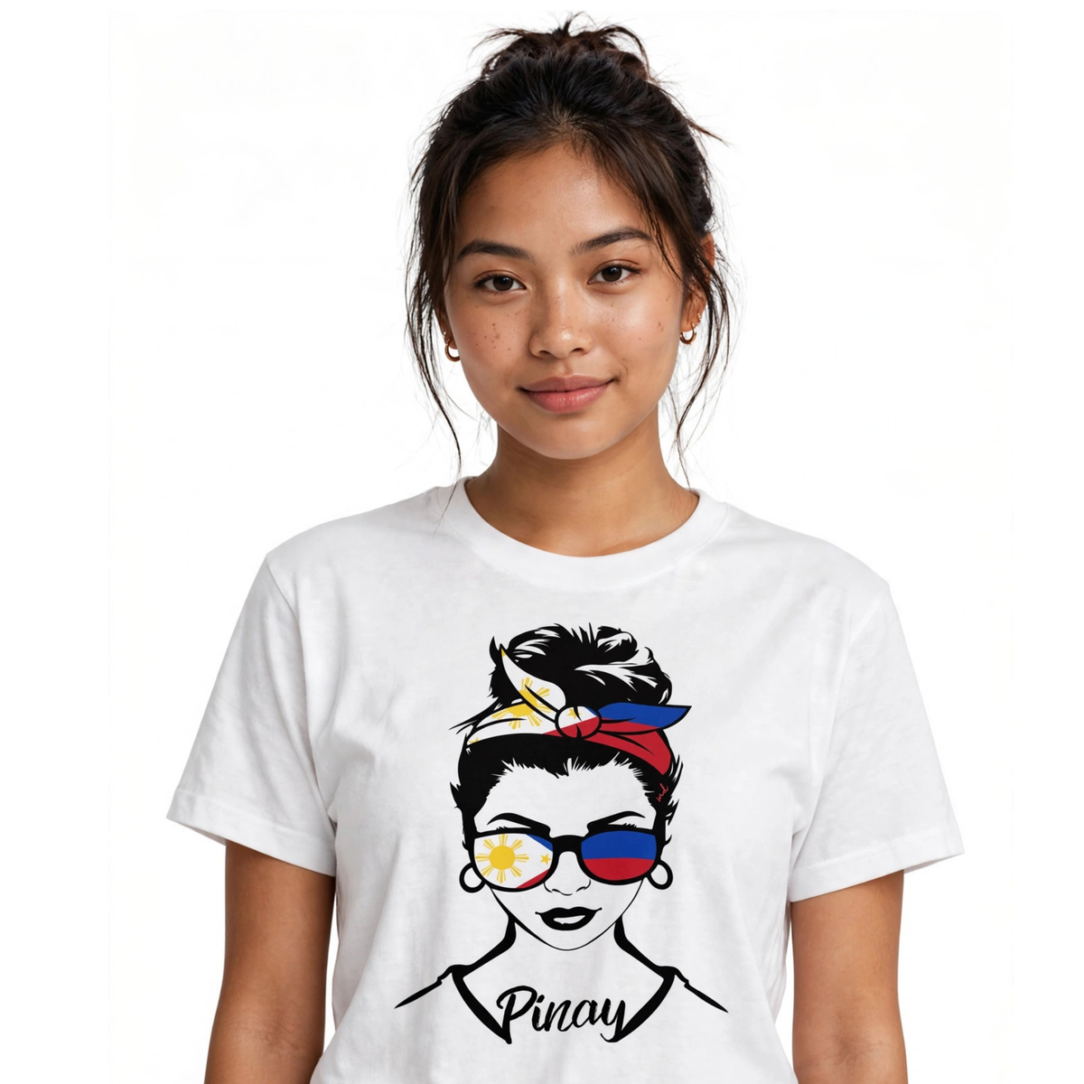 Pinay Pride T-Shirt – Filipino Flag Bandana & Sunglasses Graphic Tee