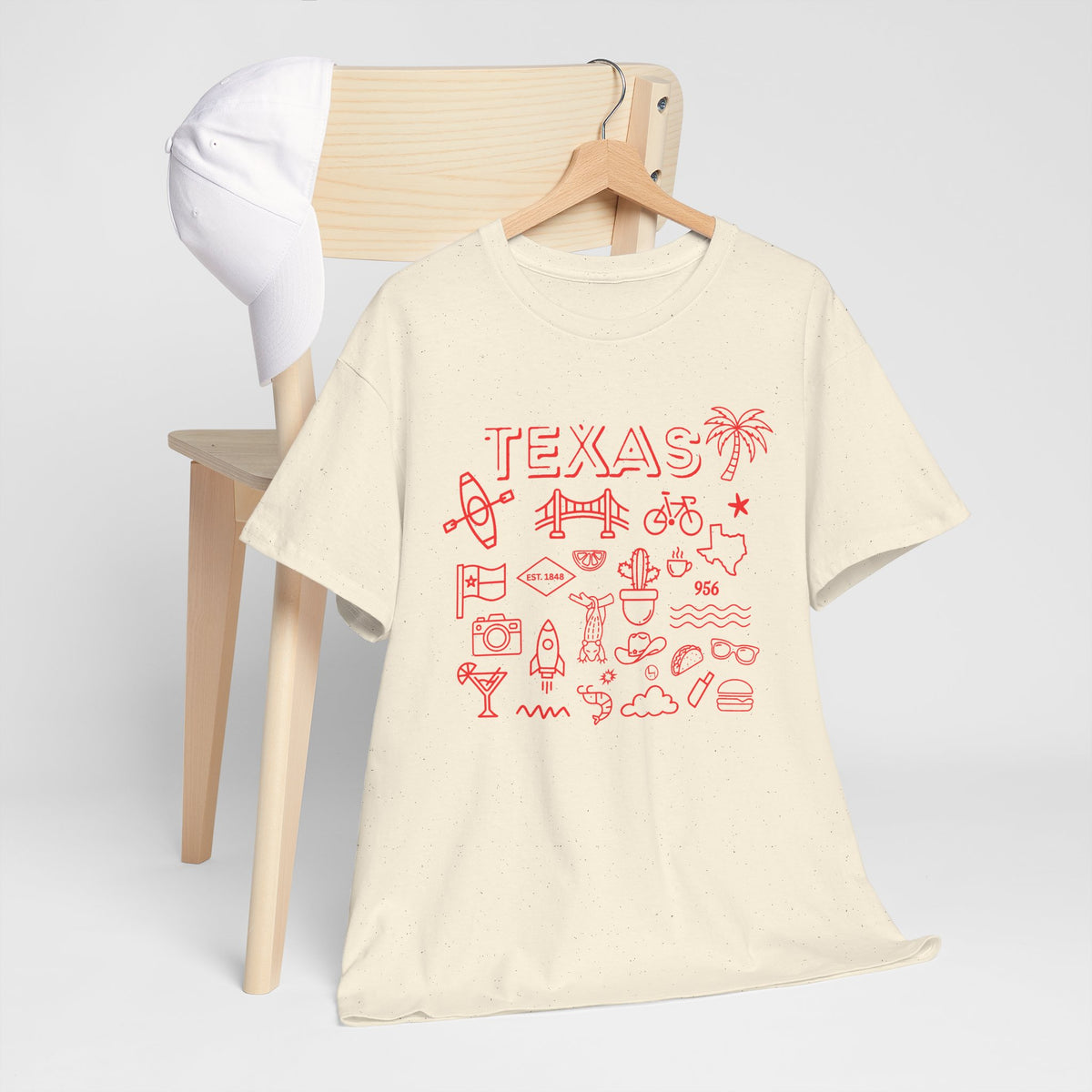 Texas Vintage Graphic T-Shirt – Retro Lone Star State Icons, Summer Travel & Adventure Tee