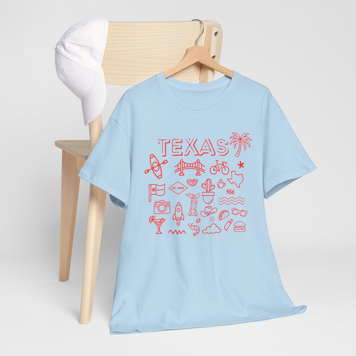 Texas Vintage Graphic T-Shirt – Retro Lone Star State Icons, Summer Travel & Adventure Tee