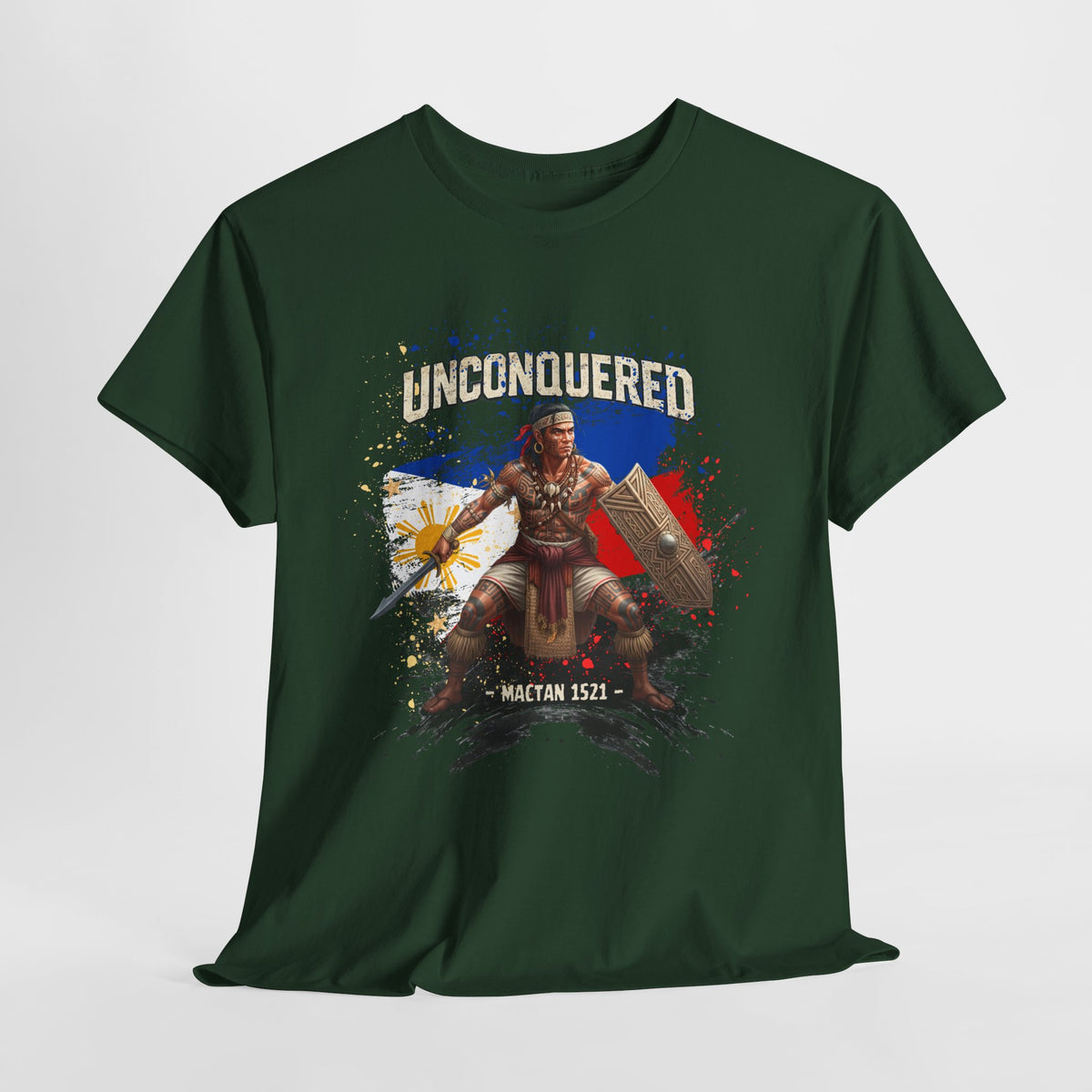 'Unconquered' Lapu-Lapu Filipino Warrior White Tee
