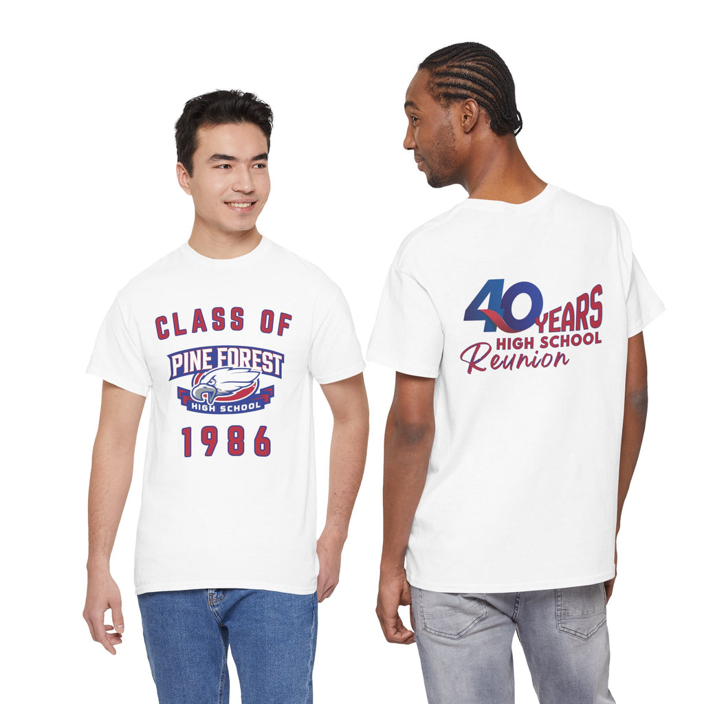 Class of 1986 Pine Forest High School Reunion T-Shirt — 40 Years Alumni Tee