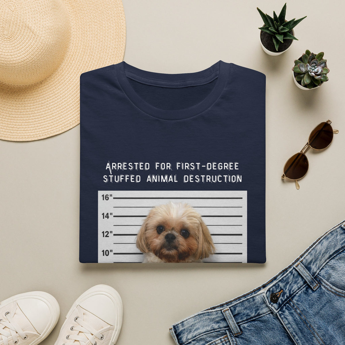 Shih Tzu Tee – “Arrested for First Degree Stuffed Animal Destruction”