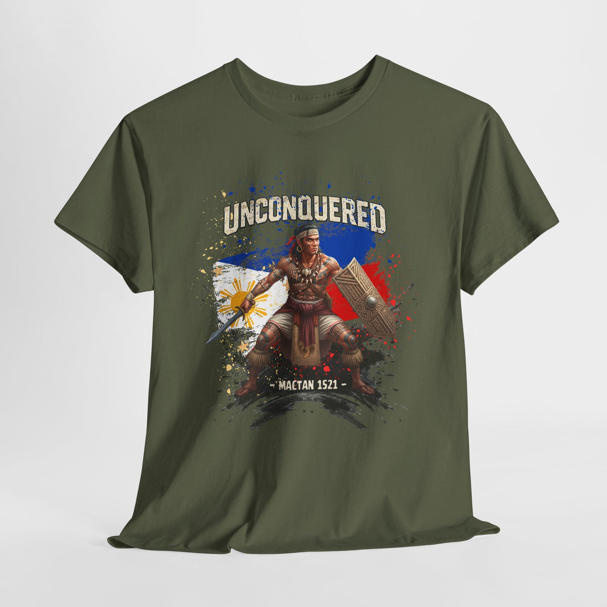 'Unconquered' Lapu-Lapu Filipino Warrior White Tee