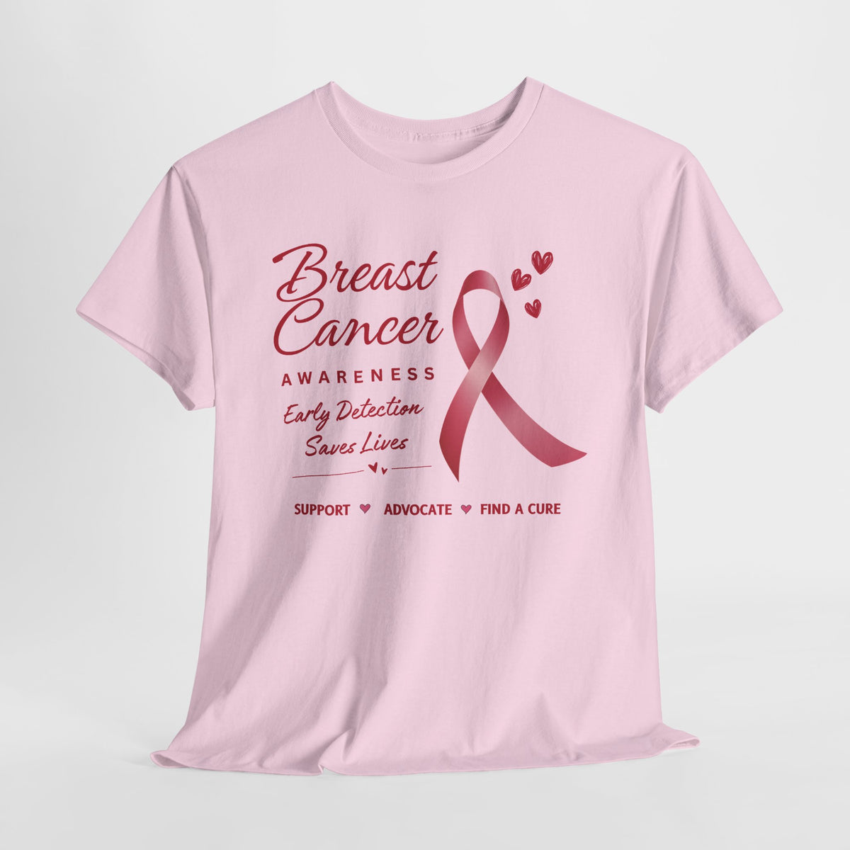 Breast Cancer Awareness Pink Ribbon Tee — "Early Detection Saves Lives"