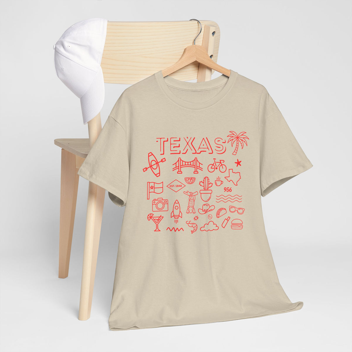 Texas Vintage Graphic T-Shirt – Retro Lone Star State Icons, Summer Travel & Adventure Tee