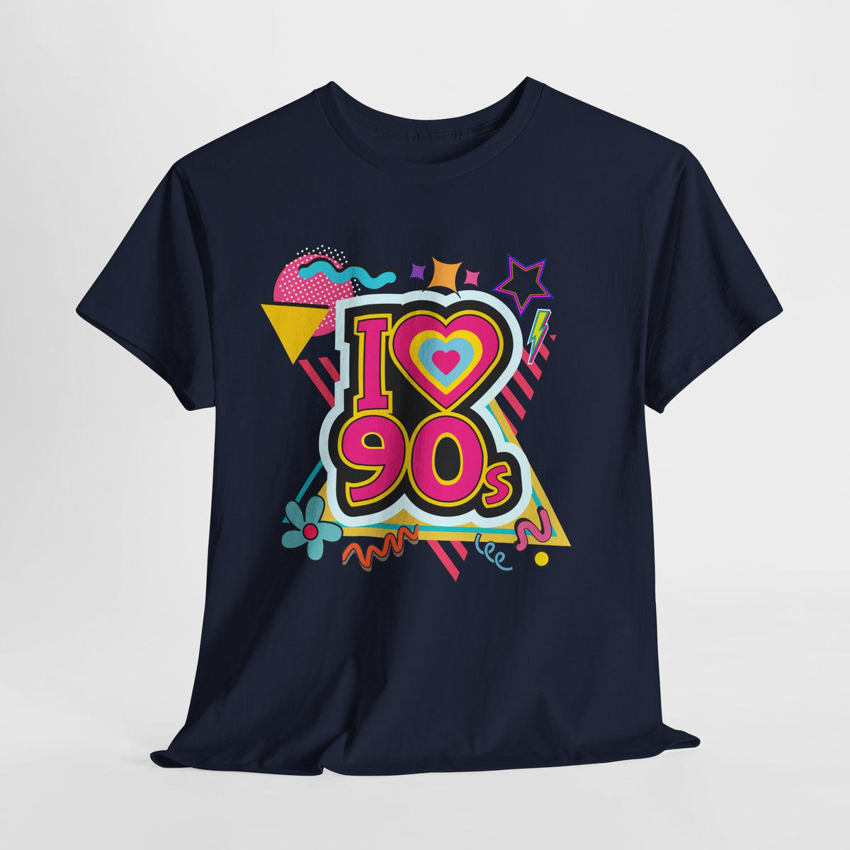 I Love 90s Retro Graphic Tee — Colorful 90s Nostalgia Shirt