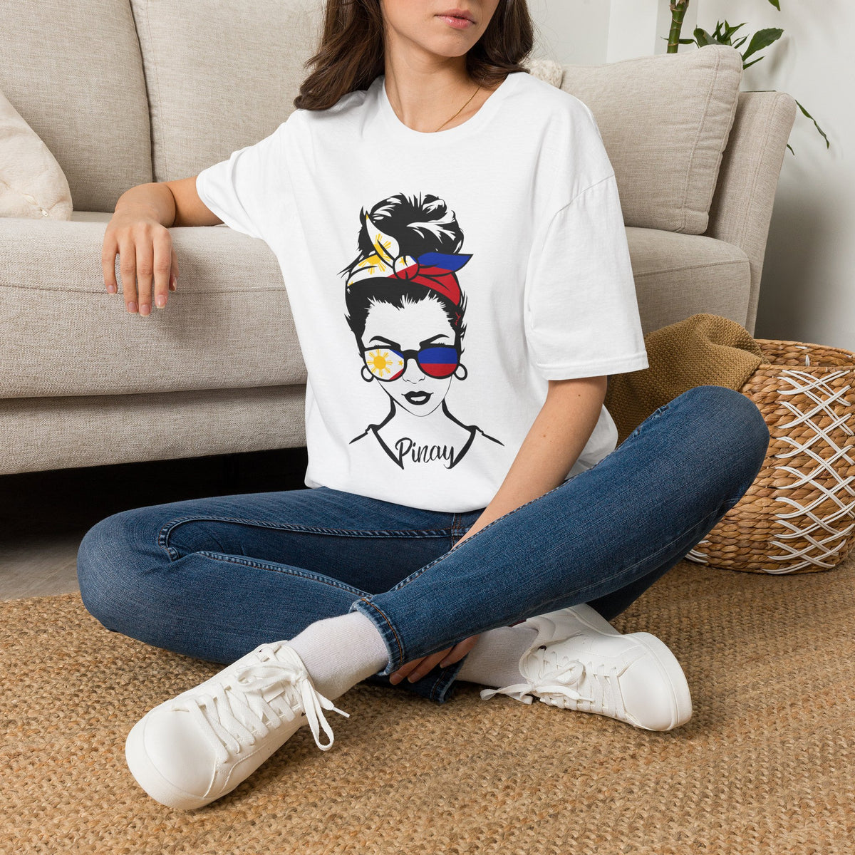 Pinay Pride T-Shirt – Filipino Flag Bandana & Sunglasses Graphic Tee