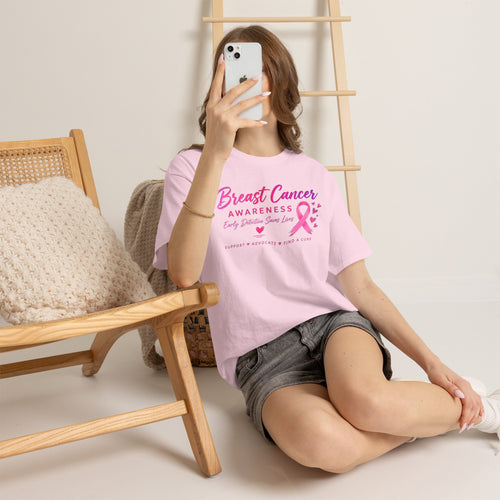 Breast Cancer Awareness T-Shirt — "Early Detection Saves Lives" Pink Ribbon Tee