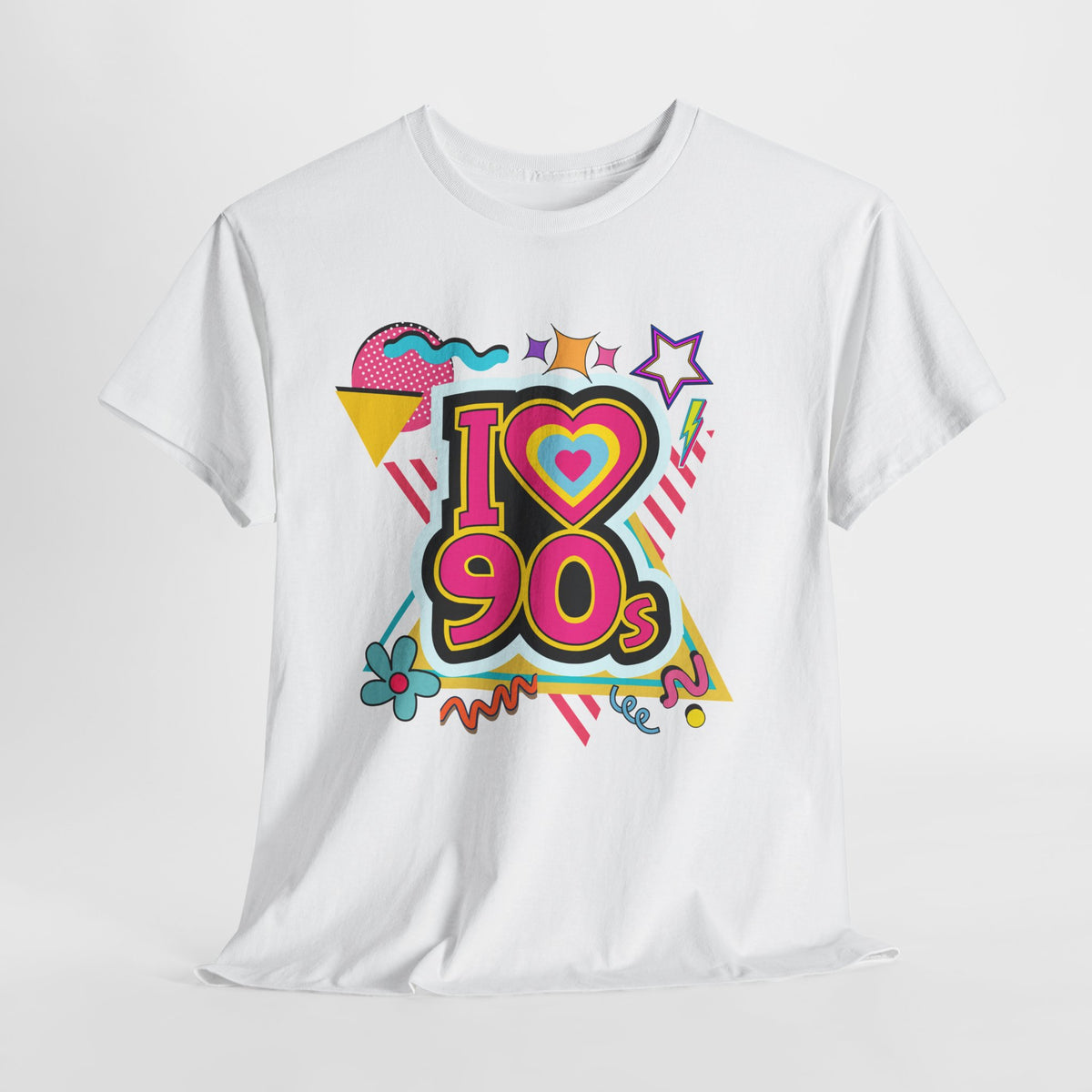 I Love 90s Retro Graphic Tee — Colorful 90s Nostalgia Shirt