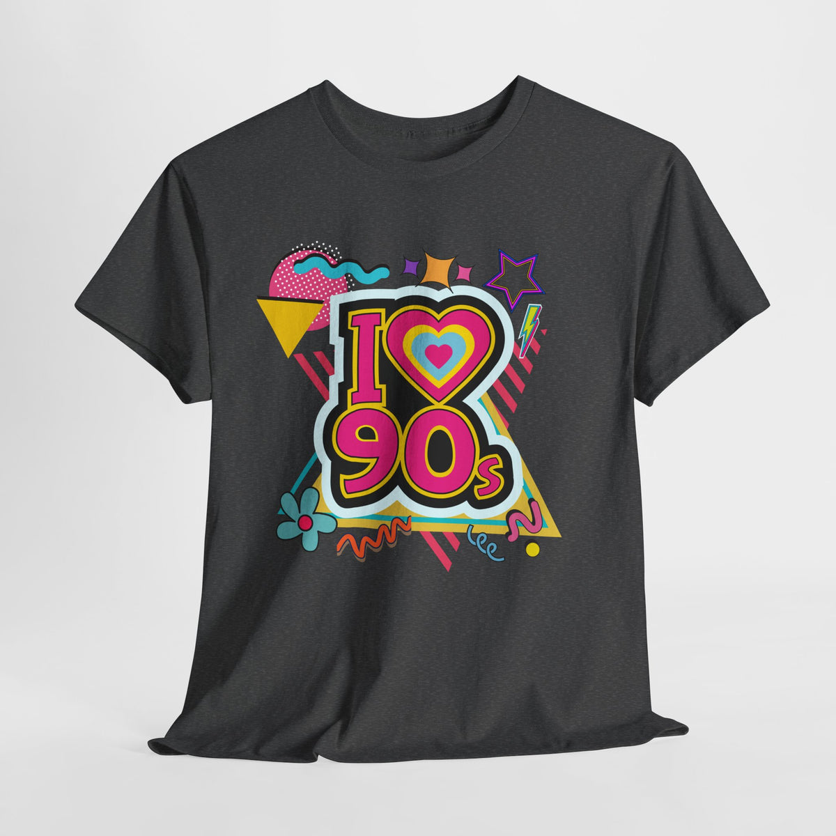 I Love 90s Retro Graphic Tee — Colorful 90s Nostalgia Shirt