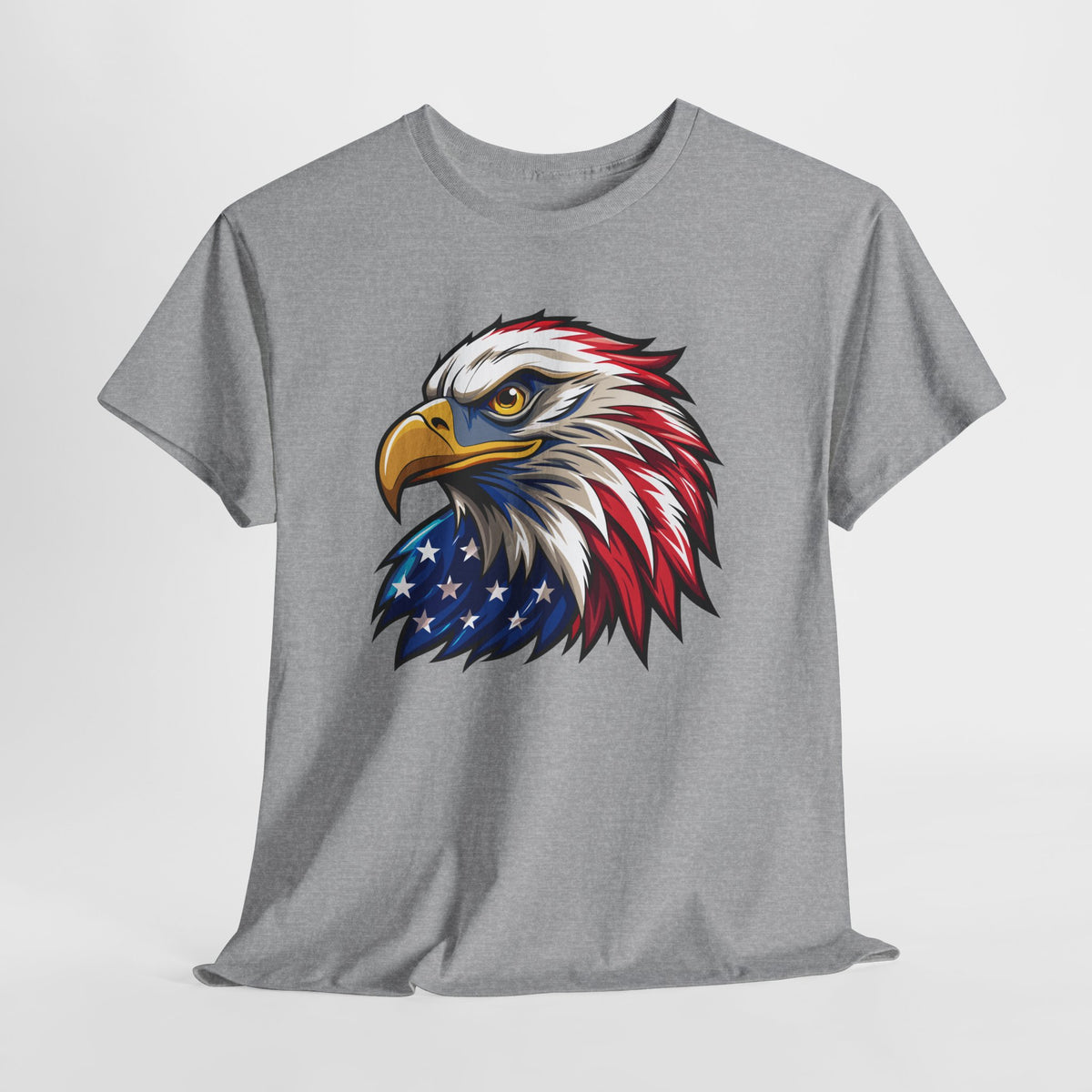 Eagle Head American Flag T-Shirt — Patriotic Bald Eagle Tee for 4th of July