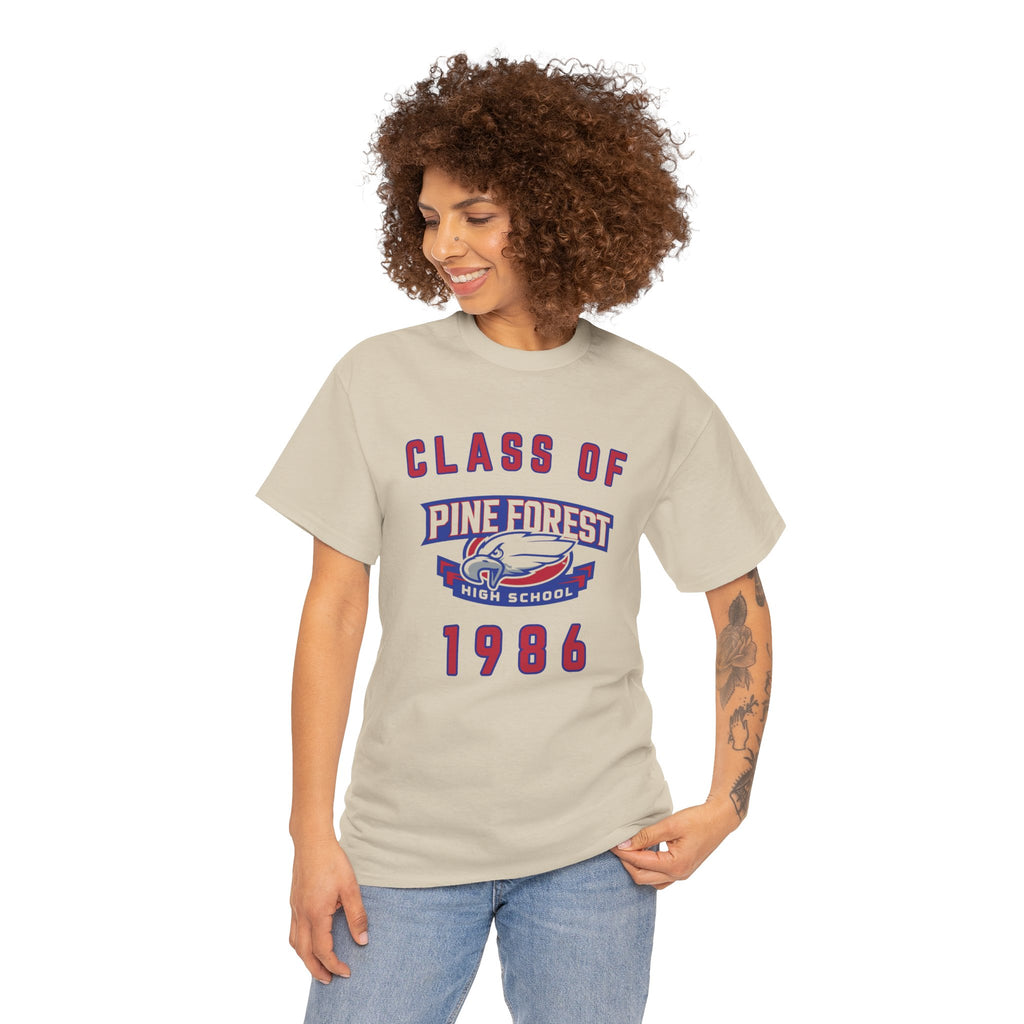Class of 1986 Pine Forest High School Reunion T-Shirt — 40 Years Alumni Tee