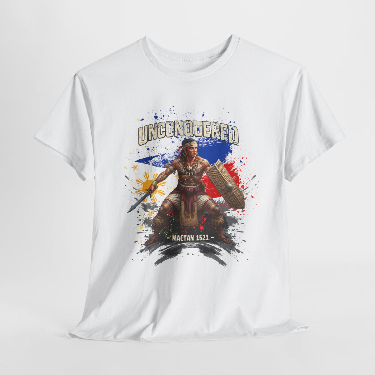 'Unconquered' Lapu-Lapu Filipino Warrior White Tee
