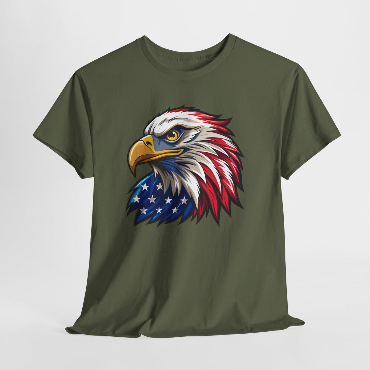 Eagle Head American Flag T-Shirt — Patriotic Bald Eagle Tee for 4th of July