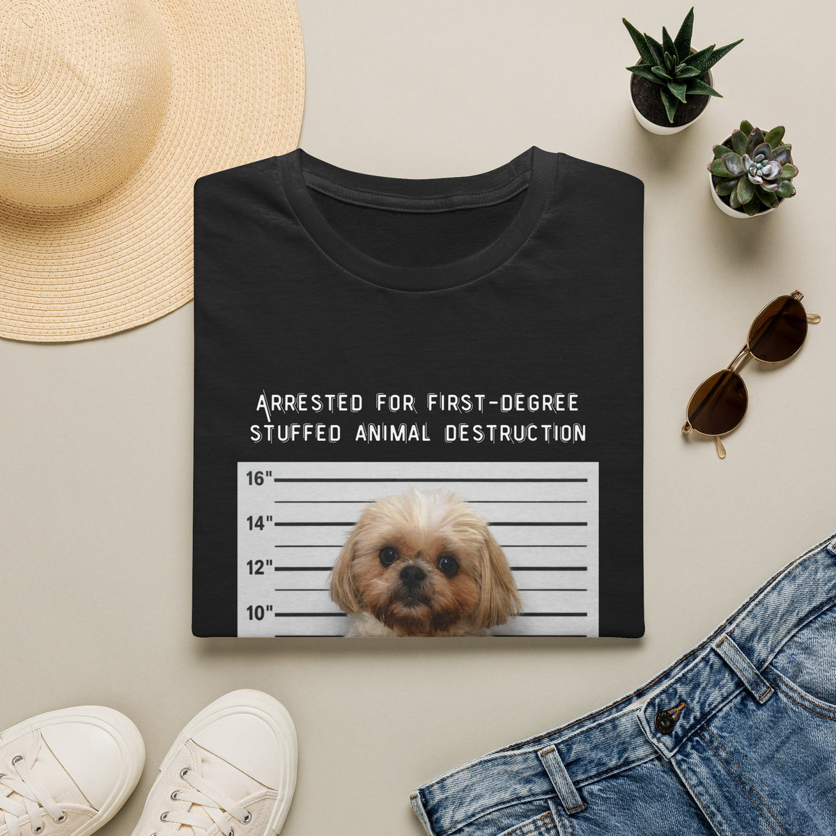 Shih Tzu Tee – “Arrested for First Degree Stuffed Animal Destruction”