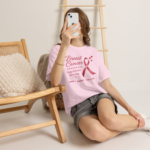 Breast Cancer Awareness Pink Ribbon Tee — "Early Detection Saves Lives"
