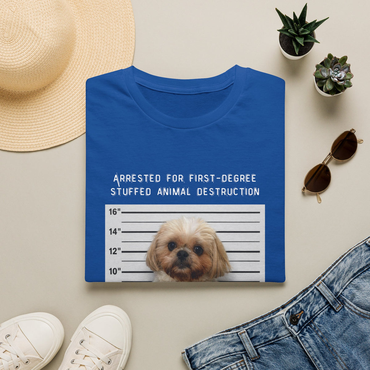 Shih Tzu Tee – “Arrested for First Degree Stuffed Animal Destruction”